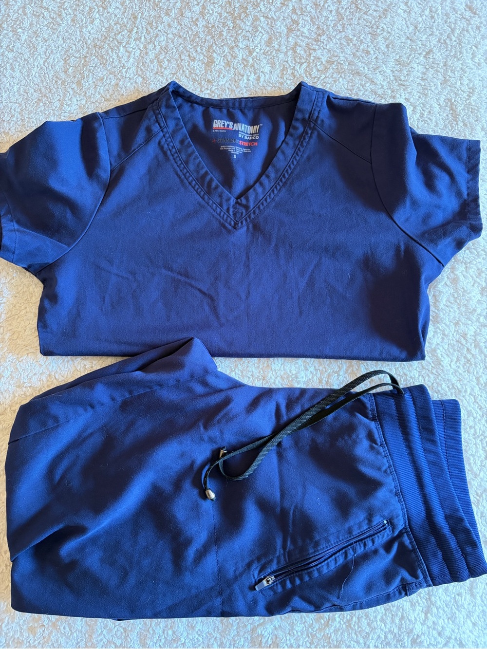 Grey's Anatomy Navy Blue Scrub Top & Pants Set